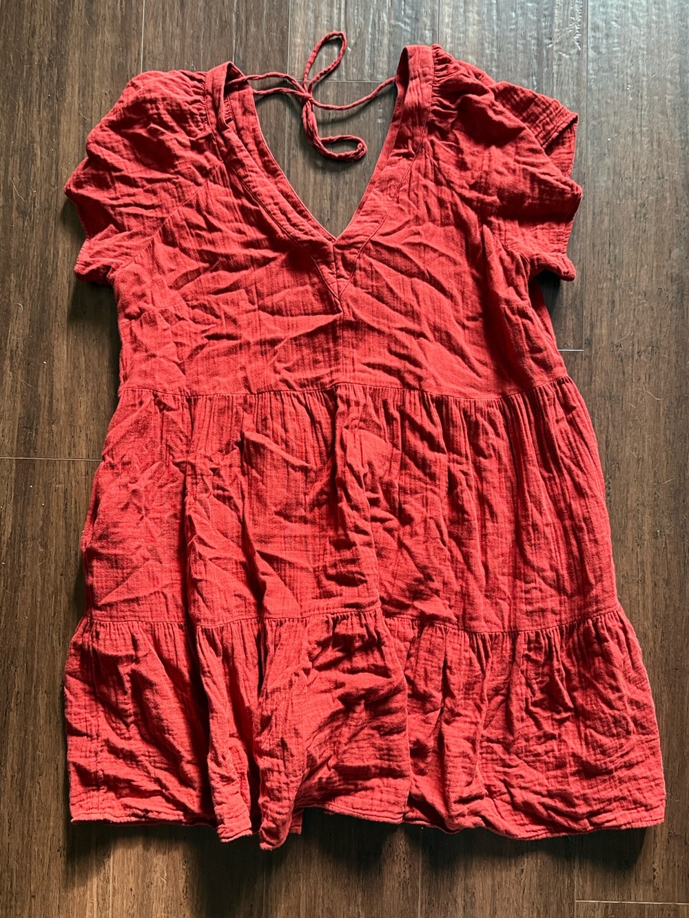 Old Navy Women’s Rust Colored Tiered V-Neck Dress